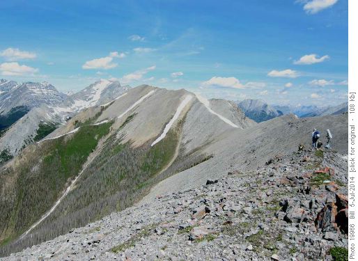 Looking along the ridge to Mt Turbulent