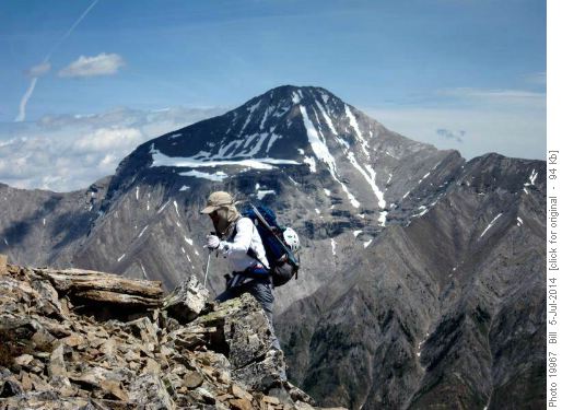 Sim with Old Goat Mtn behind
