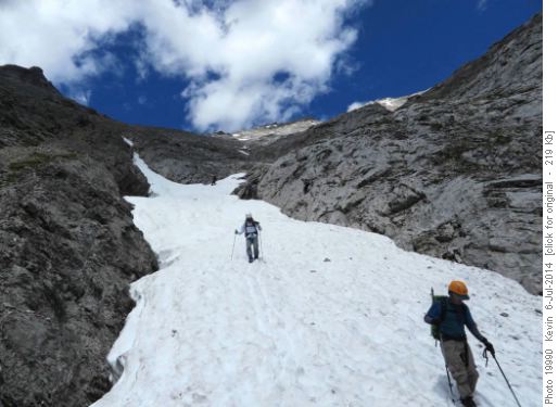 Heading down the lower section of the Southwest slope of Tombstone