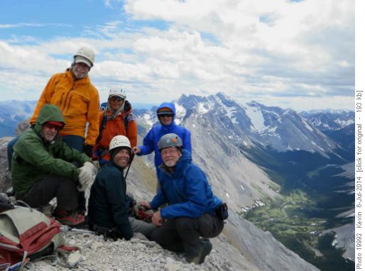Summit of Tombstone Mt with Mount Rae in the background