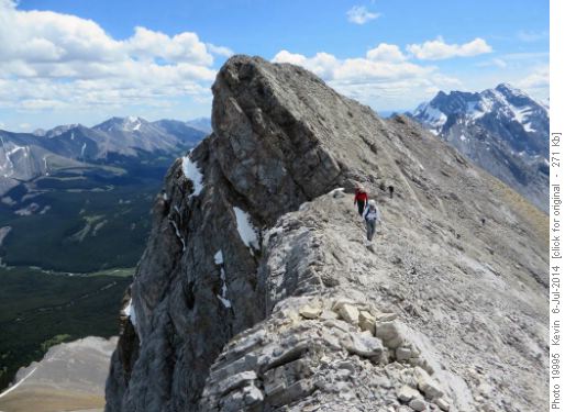 Traversing from the false summit to the true summit