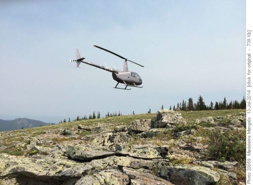Helicopter at Cox Hill Summit