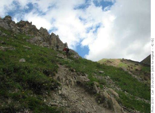 Well beaten but very steep trail