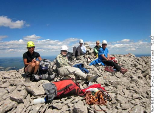 Susan, Bill, Jeannine, Alda and Carl on summit Orient Point
