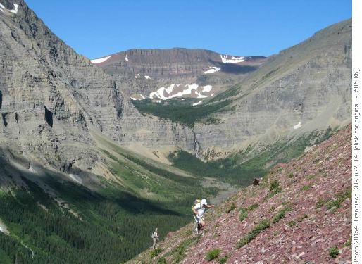 Steep climb to Ruby ridge