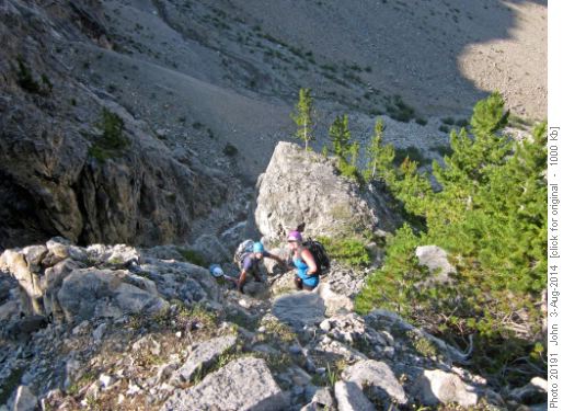 Scrambling up by Noseeum creek waterfall