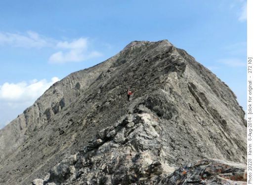 John on the summit ridge of Mount Rae