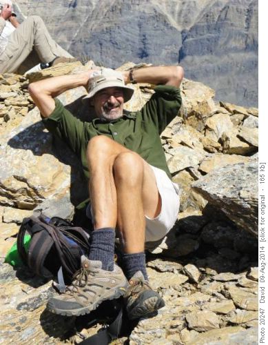 Coordinator {278 f g} relaxes on Emerald Peak. Yoho Park