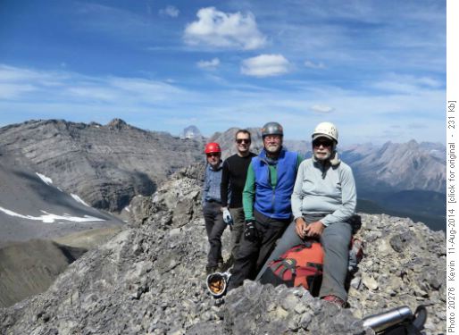 Damian, Mike, Kevin and a happy John on the summit