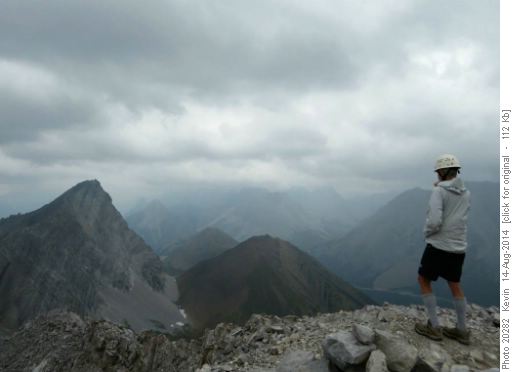 Inge looking North from the summit of Mt Tyrwitt