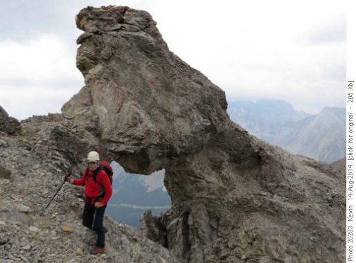 John at the window on the upper ridge of Mt Tyrwitt