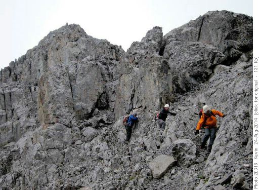Descending from the summit of Piggy Plus
