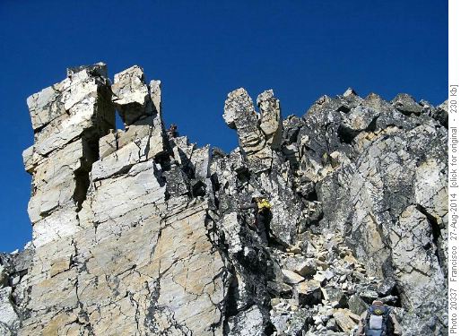 Under cerulean skies.The white pinnacles