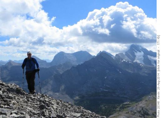 Last few steps to the summit cairn