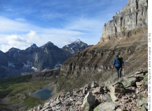 {1456 Clif Pott} starting ascent of Temple above Sentinel pass