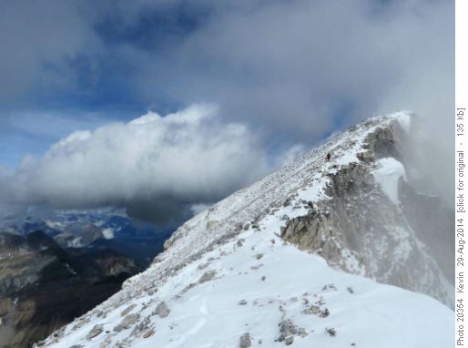 Summit ridge of Mount Temple late August 2014