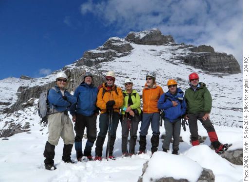 Ramblers after descending the summit block