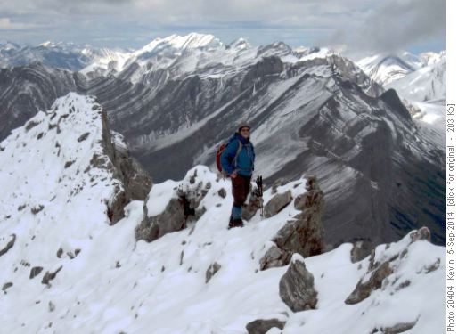 Kevin looks east from the summit of Inglismaldie