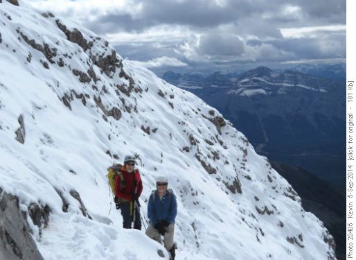 Bill and Arnold on the slopes of the Inglismaldie summit block