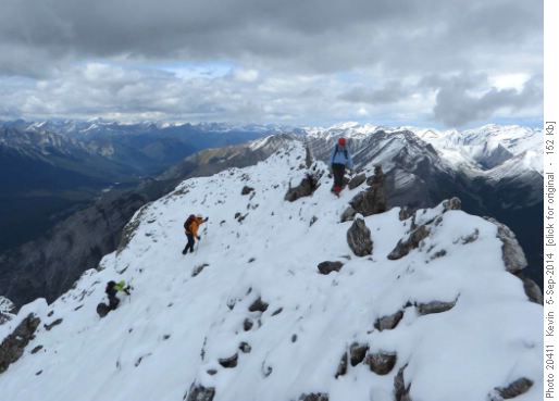 Damian, John and Jeannine on the summit ridge