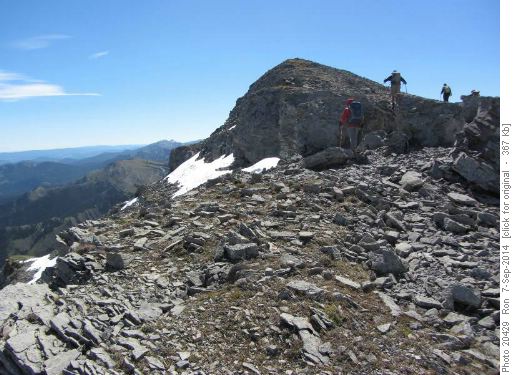 Tiptoeing through the boulders near Sentinel Peak