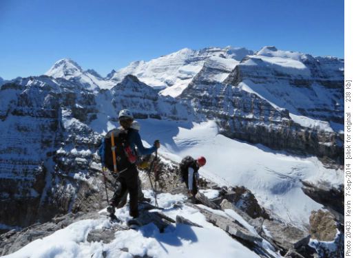 Heading back down to the Niblock-Whyte col