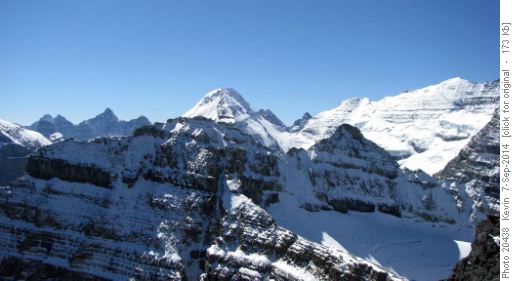 Lefroy, Abbot's Pass and Victoria from the summit of Niblock