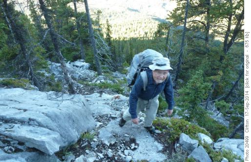 Bill coming up one of the steeper sections