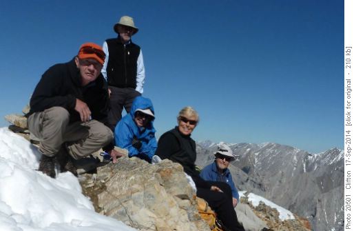 Clifton, Damian, Jeannette, Alda and Bill on Summit