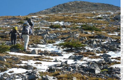 Above treeline on Direct route