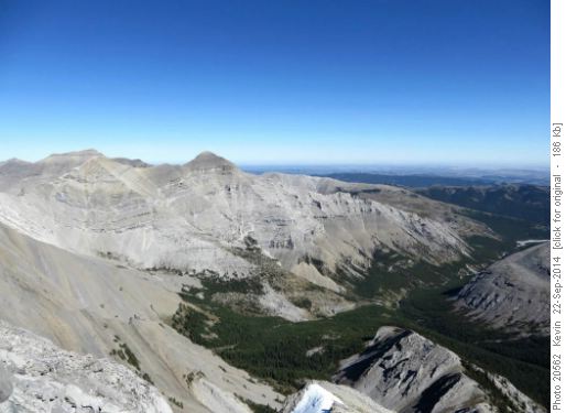 Looking east: Pyroform Mt and Flat Trap Creek from the summit