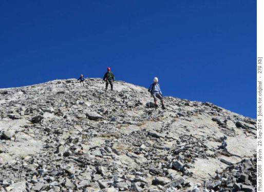 Heading down the West ridge of GR616953