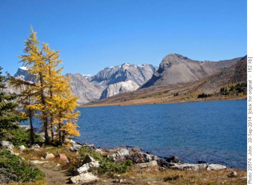 Mount Lychnis (centre of photo) seen across Ptarmigan lake.
