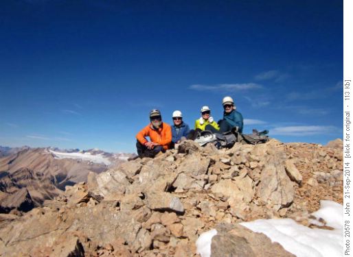 {256 Arn Wes}, {188 Bill Lea}, {428 Alda Sig} and {532 John Duer} on summit Mount Lychnis