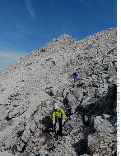 Descending from North peak of Oyster
