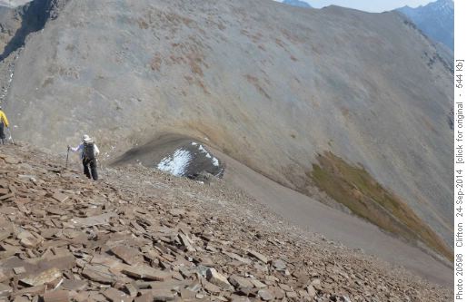 Jeannette descending Red Peak