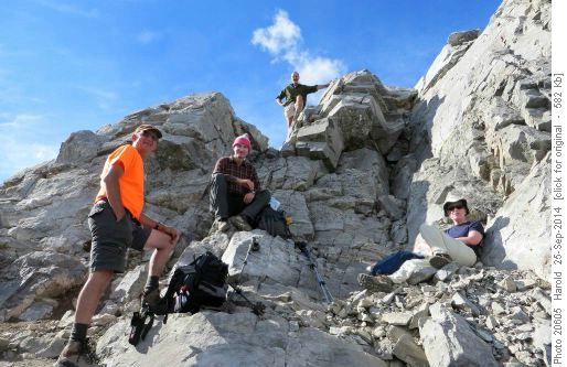 Just below Ridge top having lunch