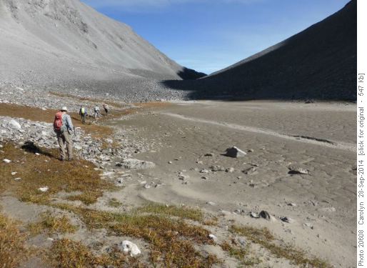 dried up lake on the way to the col