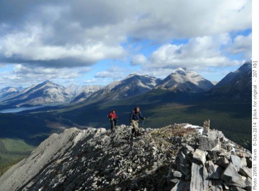 {1522 Ray Bussey} and {1703 Jean-Michel Longval} approaching the North ridge cairn