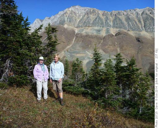 Mist Mountain behind Diane and Madeleine