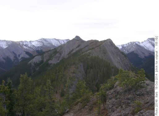 Looking south along ridge to destination (2nd last bump)