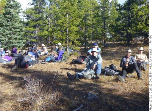 Lunch break near the summit of trail 28D Lunch break near the summit of trail 28D