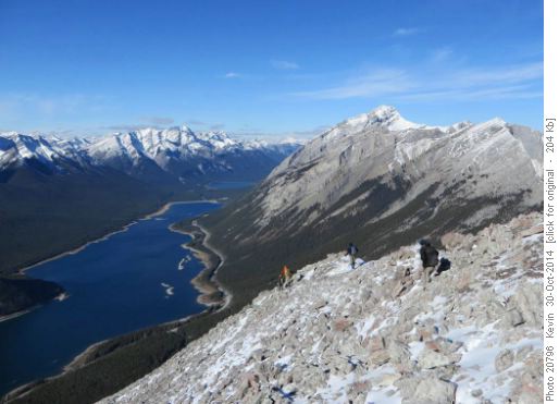 Starting back down the talus slope