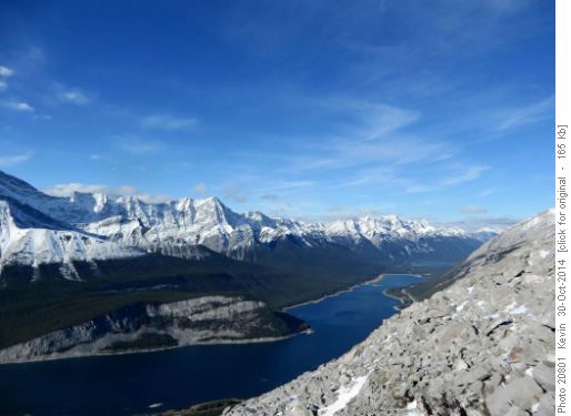 Looking North down Spray Lake