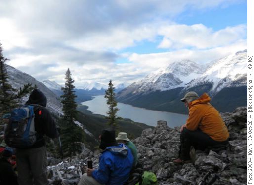 Rest stop at the top of the boulder field