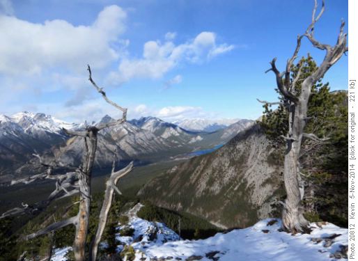 'Looking NW towards Barrier Lake from Pocupine Ridge