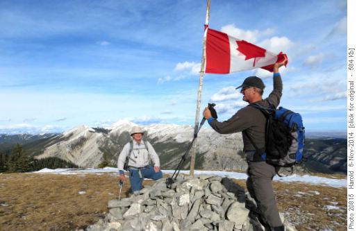 Peter & Philip looking at the new Flag on Prairie Mtn.
