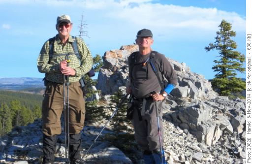 Harold & Peter on the summit of Vents Ridge