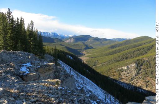 View from Summit looking west up Prairie Creek