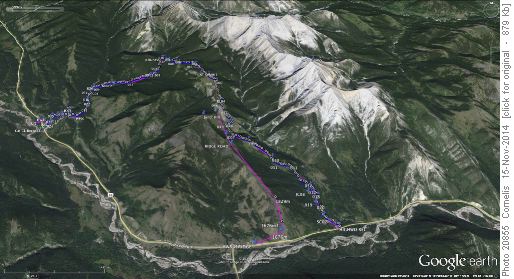 Cat Creek Hills Hike Track Satellite Image (15Nov14. Click on image to enlarge.)